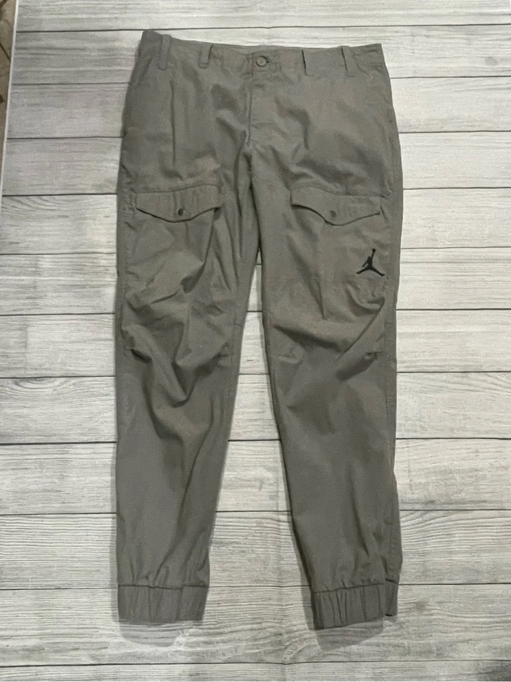 Air Jordan City CargoPantsGrey Size38 Jumpman Embroidered Utility Y2K Streetwear